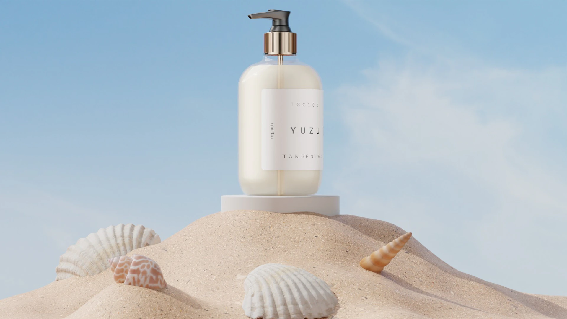 Skincare - Beach And Shells Blender 3D 3D Model .c4d .max .obj .3ds .fbx .stl .blend 
