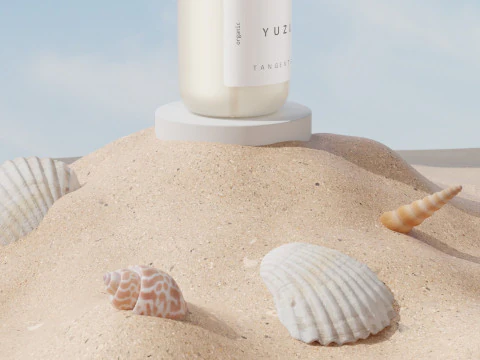 Skincare - Beach And Shells Blender 3D 3D Model