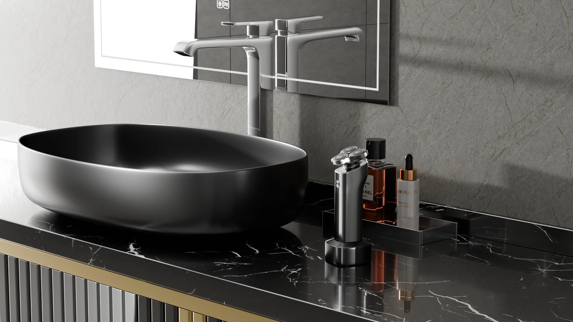 Product display of modern indoor bathroom washbasins blender 3D Model .c4d .max .obj .3ds .fbx .stl .blend 
