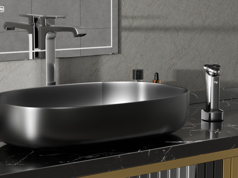 Product display of modern indoor bathroom washbasins blender 3D Model
