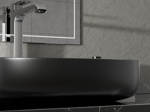 Product display of modern indoor bathroom washbasins blender 3D Model