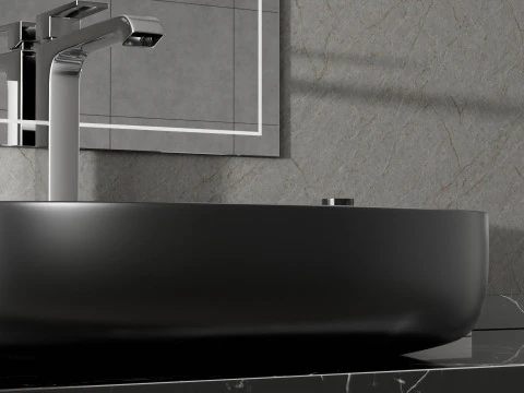 Product display of modern indoor bathroom washbasins blender 3D Model