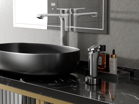 Product display of modern indoor bathroom washbasins blender 3D Model