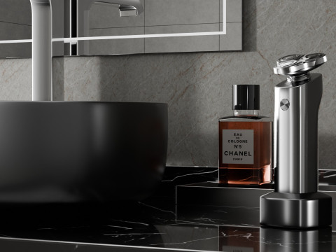 Product display of modern indoor bathroom washbasins blender 3D Model