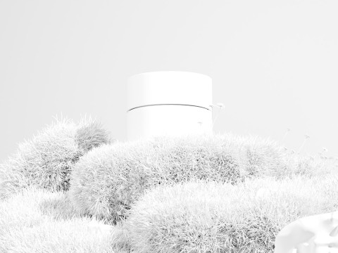 Skin Care Products Grass And Stones In The E-Commerce Product Scene Modèle 3D