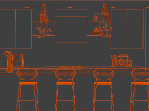Simple Modern Bar Blender 3D 3D Model