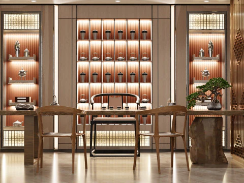 Living Room Tea Room Scene Blender 3D 3D Model