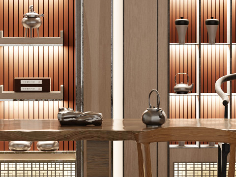 Living Room Tea Room Scene Blender 3D 3D-Modell