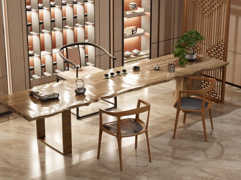 Living Room Tea Room Scene Blender 3D 3D-Modell