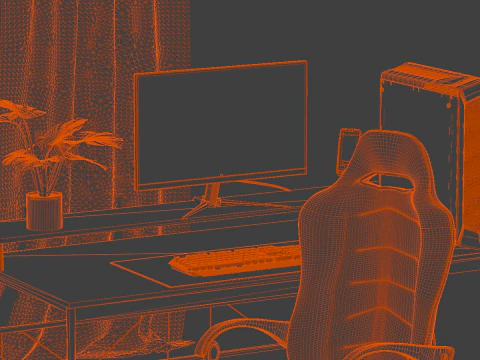 Gaming Room Blender 3D 3D Model