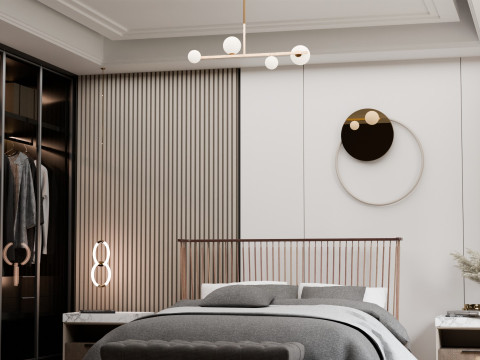 Modern Minimalist Bedroom Blender 3D 3D मॉडल