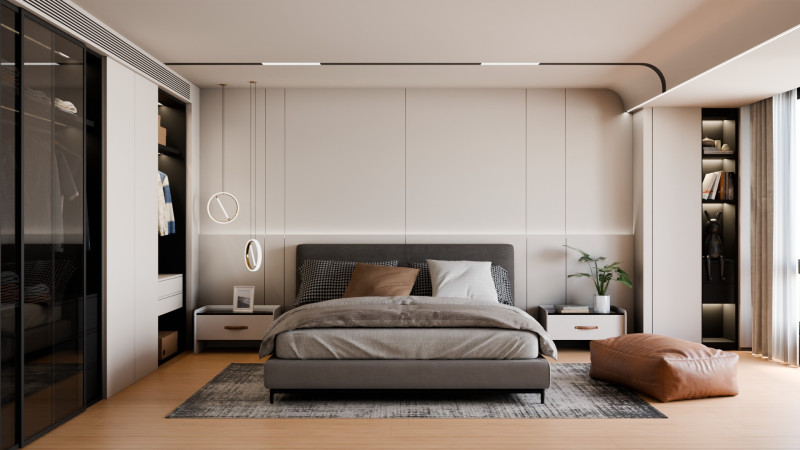 Modern Minimalist Bedroom2 Blender 3D 3D 모델 .c4d .max .obj .3ds .fbx .stl .blend