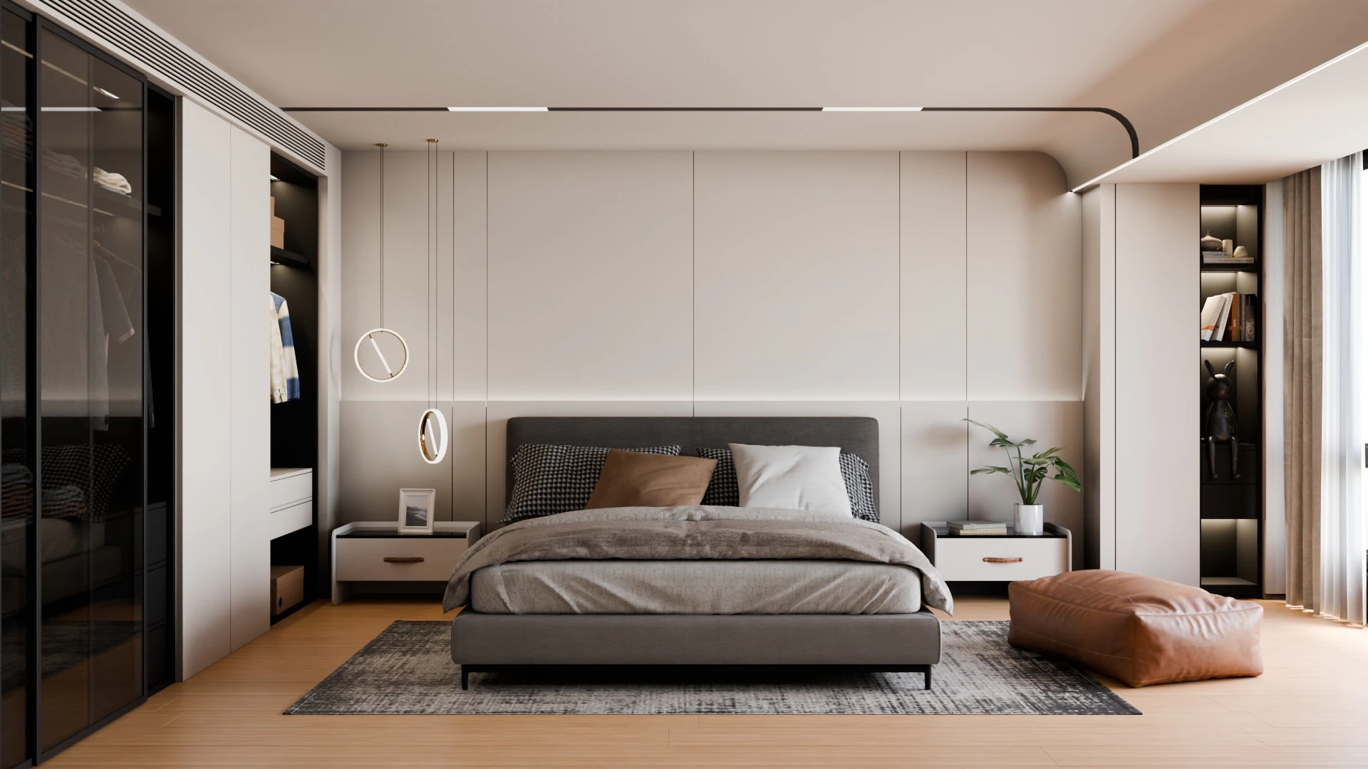 Modern Minimalist Bedroom2 Blender 3D 3D Model .c4d .max .obj .3ds .fbx .stl .blend 