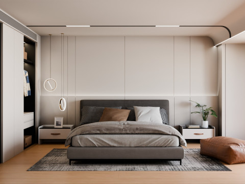 Modern Minimalist Bedroom2 Blender 3D Model 3D