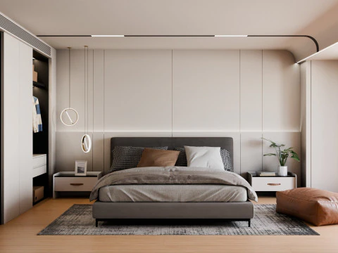 현대적인 미니멀리스트 침실 2 블렌더 3D 3D 모델