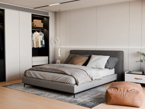 Modern Minimalist Bedroom2 Blender 3D 3D Model