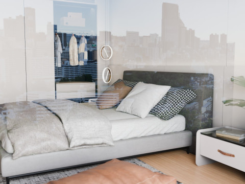 Modern Minimalist Bedroom2 Blender 3D 3D 모델