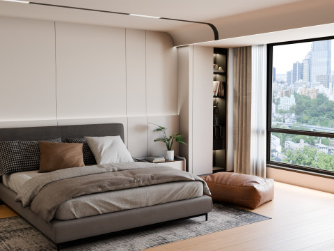 Modern Minimalist Bedroom2 Blender 3D 3D 모델
