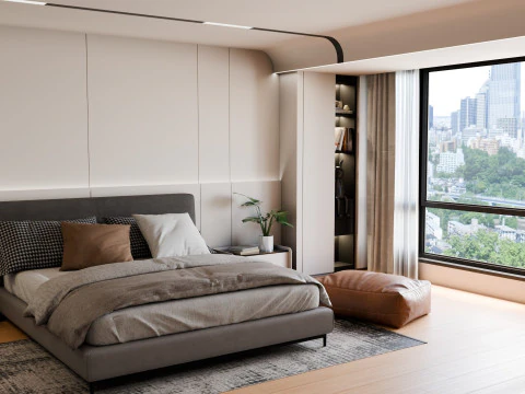 Modern Minimalist Bedroom2 Blender 3D 3D Model