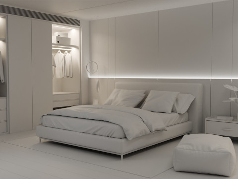 Modern Minimalist Bedroom2 Blender 3D 3D 모델
