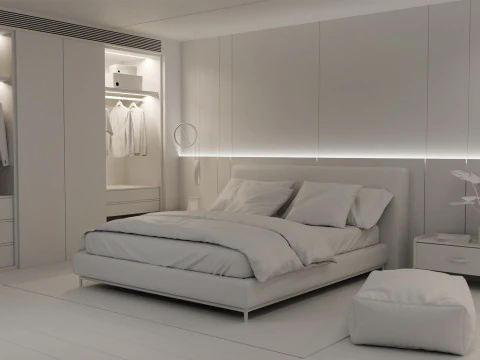 Modern Minimalist Bedroom2 Blender 3D 3D Model