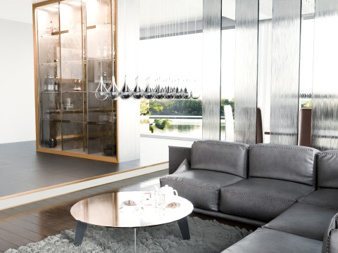 Modern Living Room Kitchen2 Blender3D Modèle 3D