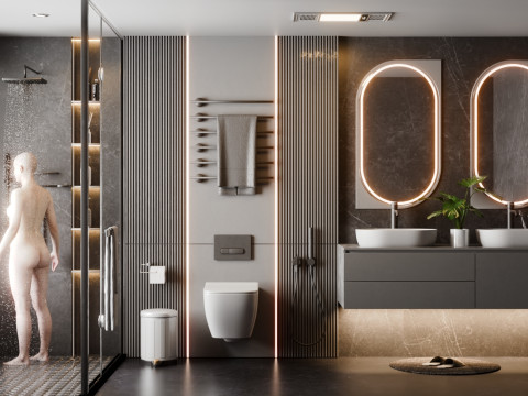 Modern Bathroom Blender3D Model 3D