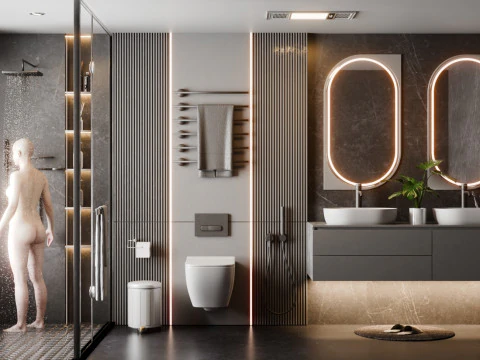 モダンなバスルームブレンダー3D 3Dモデル