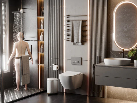 Modern Bathroom Blender3D 3D Model