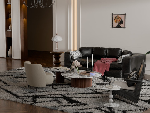 Ancient Style Living Room Blender 3D Modelo 3D