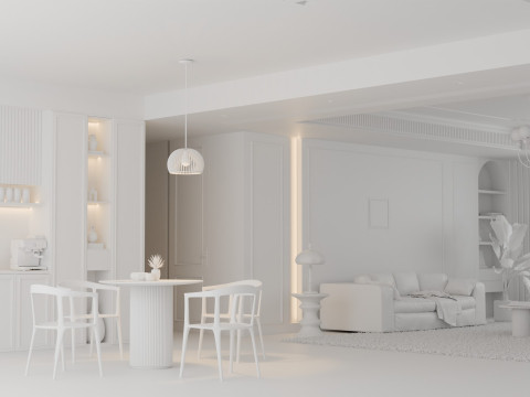 Ancient Style Living Room Blender 3D Modelo 3D
