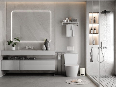 Modern Bathroom In White Blender 3D 3D 模型