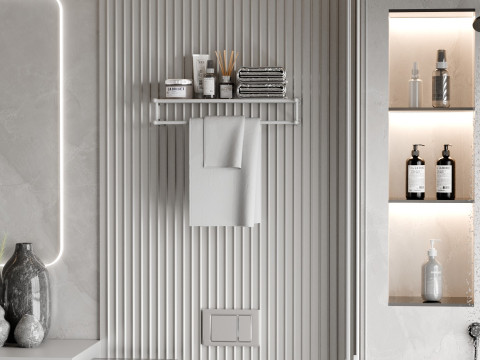 Modern Bathroom In White Blender 3D Modello 3D