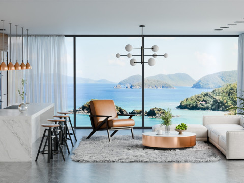 Modern Minimalist Bar Living Room Blender 3D 3D 모델