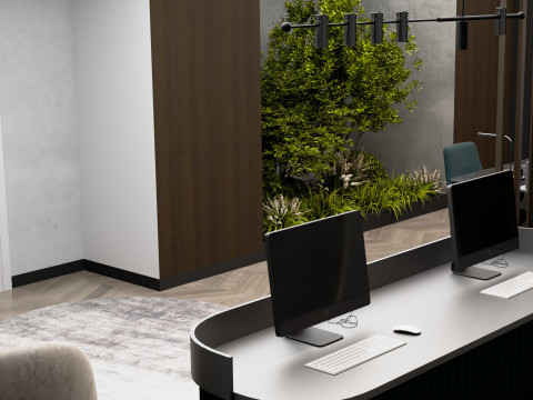 Modern Night Office Blender 3D 3D Model