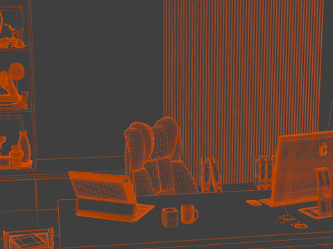 Modern Boss Office Blender Modelo 3D