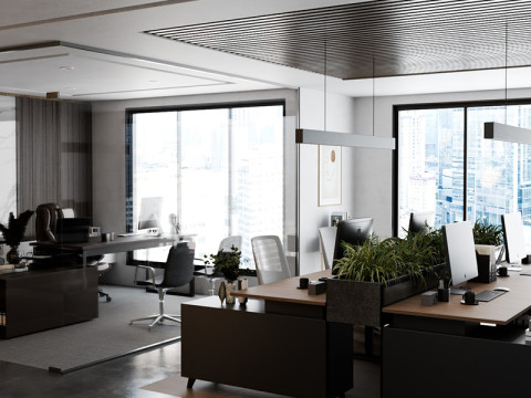 Modern Boss Office Blender Modelo 3D