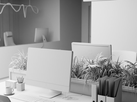 Modern Boss Office Blender Modelo 3D