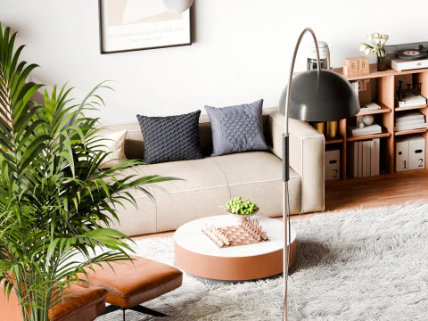 Casual Home Living Room Blender 3D Model