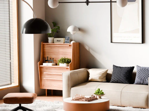 Casual Home Living Room Blender 3D Model
