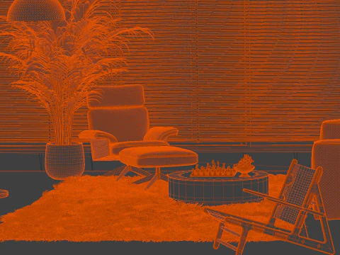 Casual Home Living Room Blender 3D Model