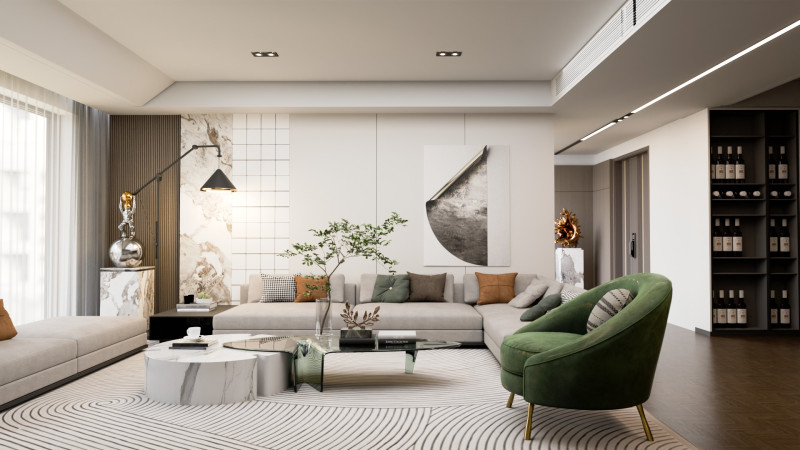 Modern Luxury Living Room 3D Model .c4d .max .obj .3ds .fbx .stl .blend 