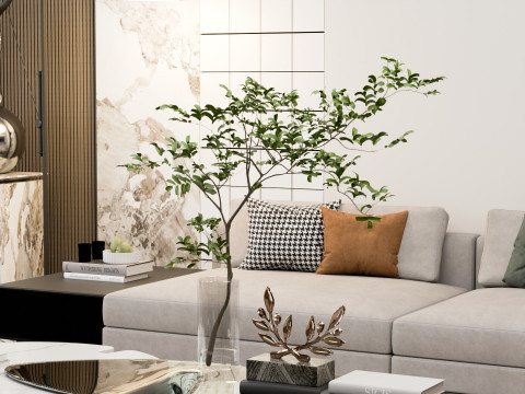 Modern Luxury Living Room 3D Model