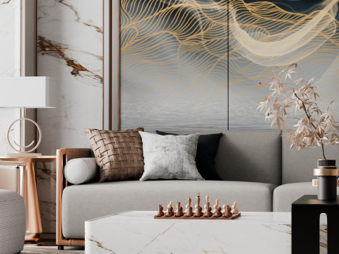 Modern And Trendy Living Room Blender 3Dモデル