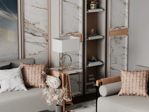 Modern And Trendy Living Room Blender 3D Model