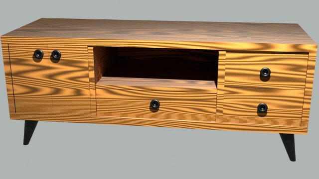 TV Cabinet 3D Model .c4d .max .obj .3ds .fbx .stl .blend 