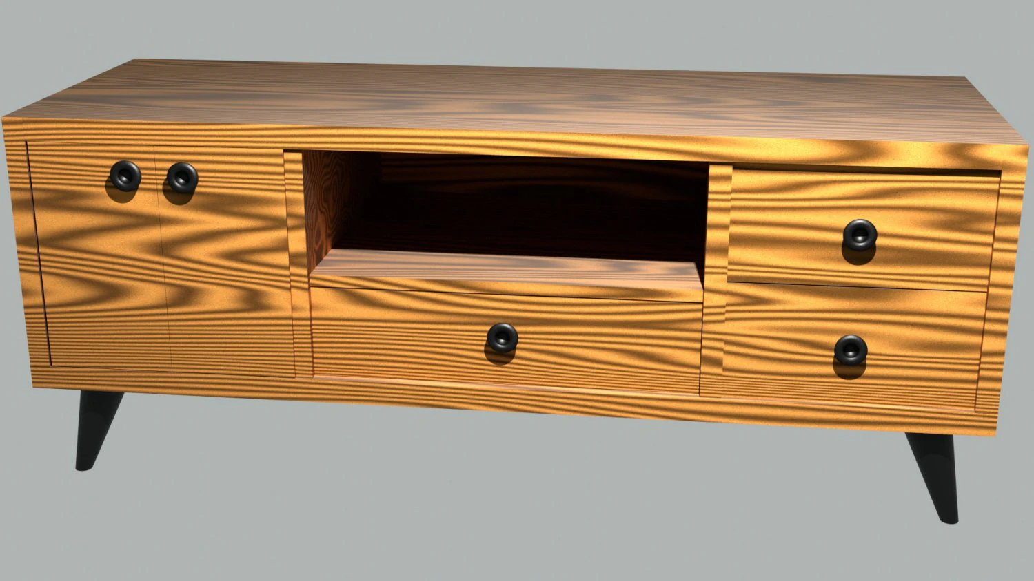 TV Cabinet 3D Model .c4d .max .obj .3ds .fbx .stl .blend 