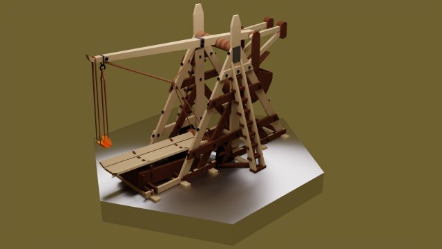 Trebuchet Modello 3D .c4d .max .obj .3ds .fbx .stl .blend