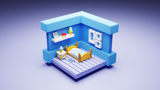 Badroom 3D 모델 .c4d .max .obj .3ds .fbx .stl .blend 