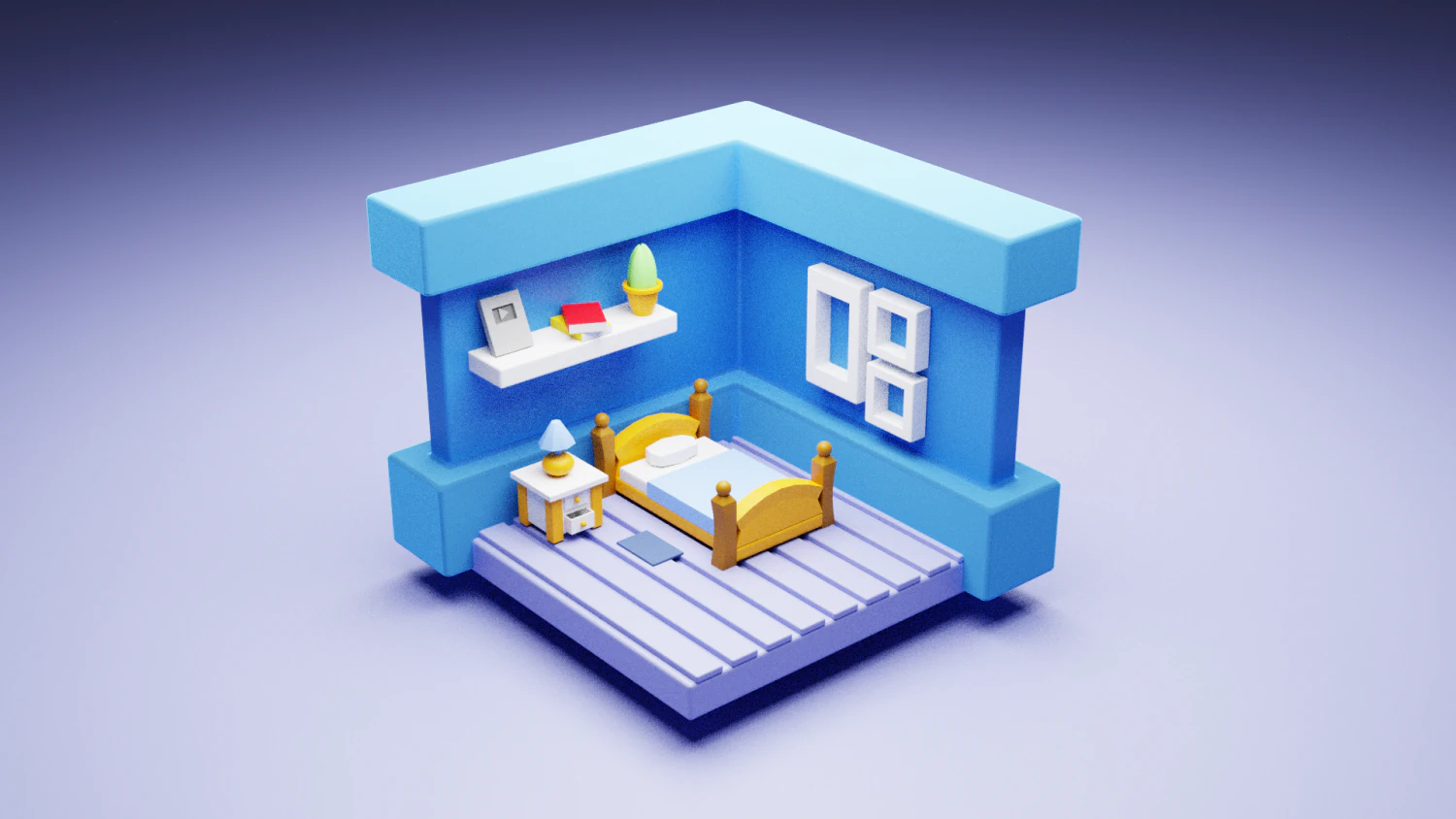 Badroom 3D Model .c4d .max .obj .3ds .fbx .stl .blend 